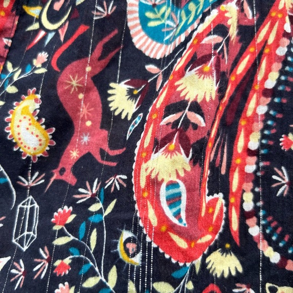 NEW Ann Taylor Loft Blouse Top Paisley Shimmer Sz Small P Multi Holiday Festive - Picture 11 of 16